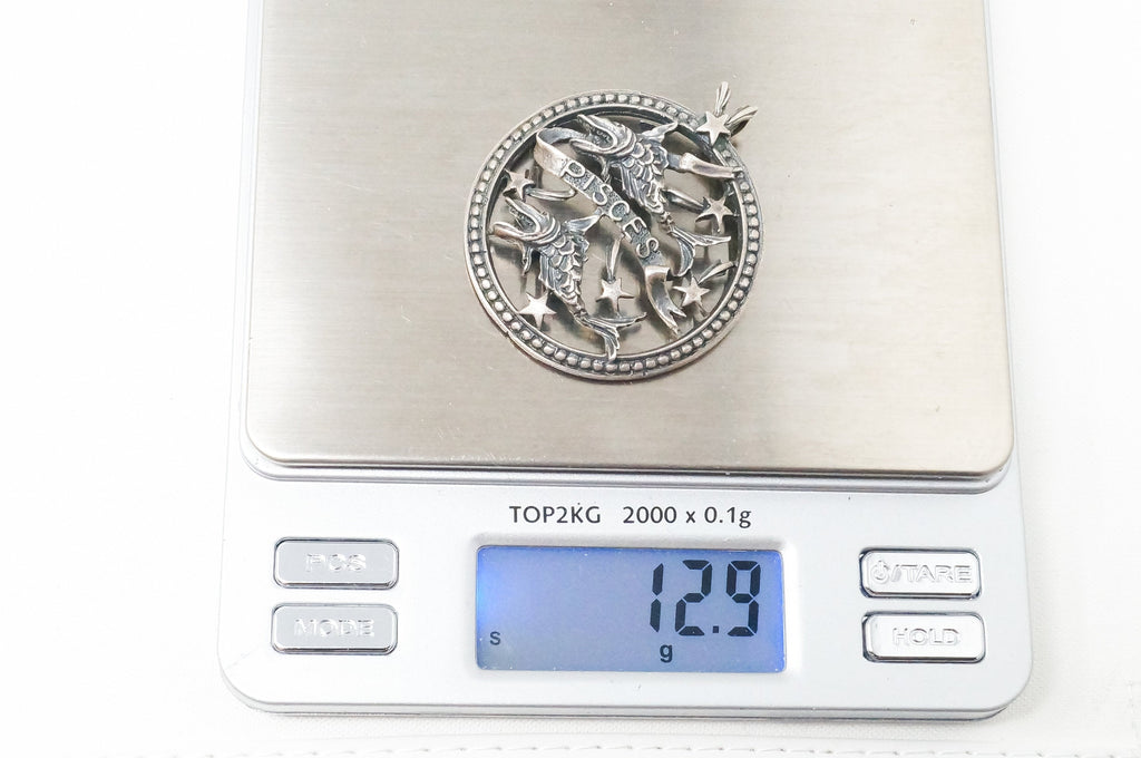 Vintage Designer Beau Abstract Astrology Pisces Sterling Silver Necklace Pendant | Jewelry > Necklaces > Pendants | Wiccan Center
