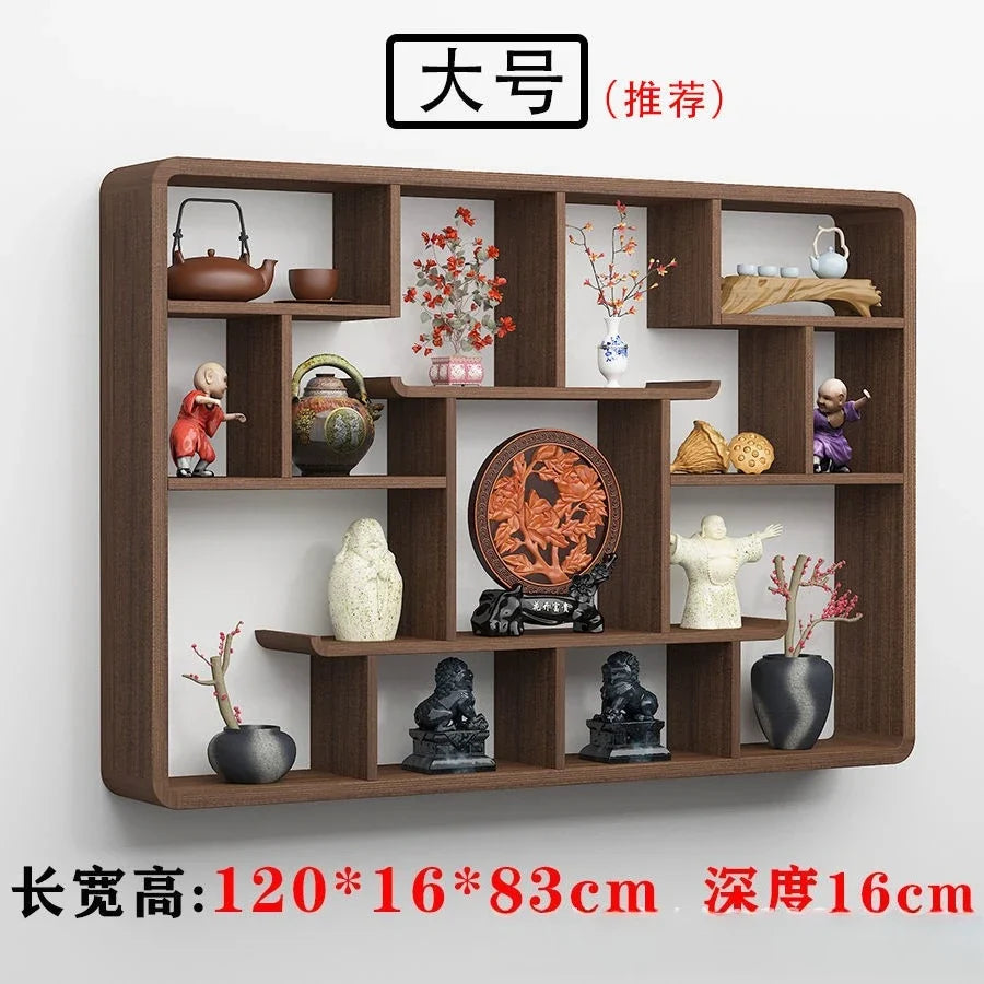 Solid Wood Duobao Bogu Display Shelf | Modern Chinese Curio Etagere | Shelving | Wiccan Center