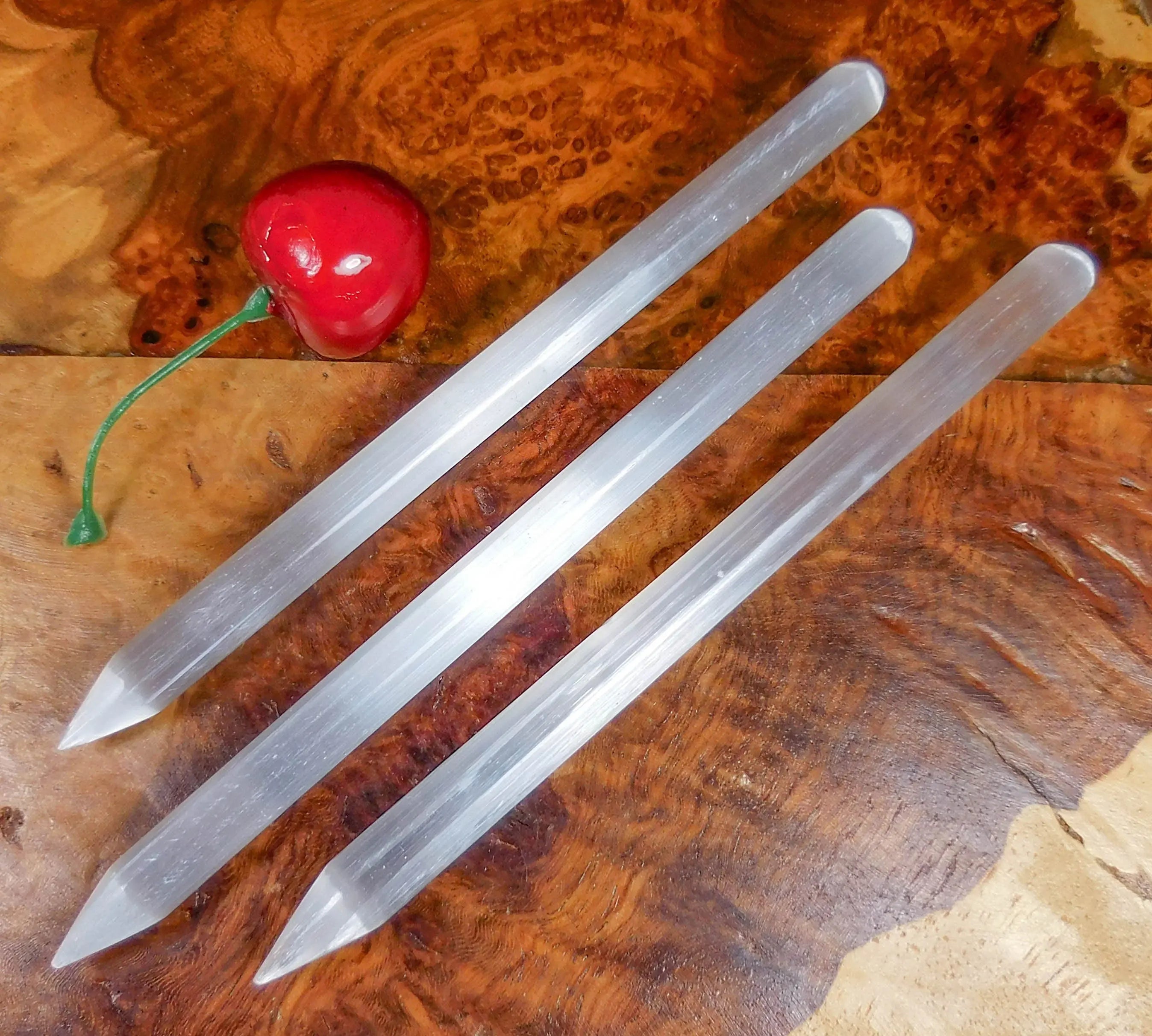 Selenite Crystal Wand Point Thin Pencil Shaped Crystal Carving | Home & Living > Spirituality & Religion > Prayer Beads & Charms > Metaphysical Crystals | Wiccan Center