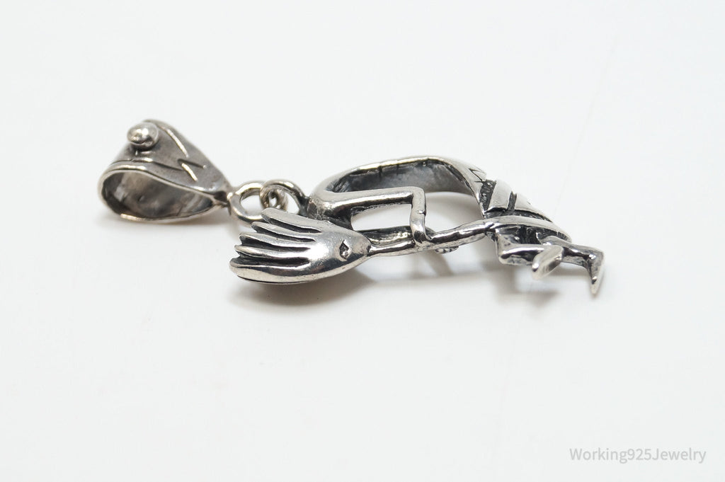 Large Vintage Native American Dancing Kokopelli Sterling Silver Pendant | Jewelry > Necklaces > Pendants | Wiccan Center