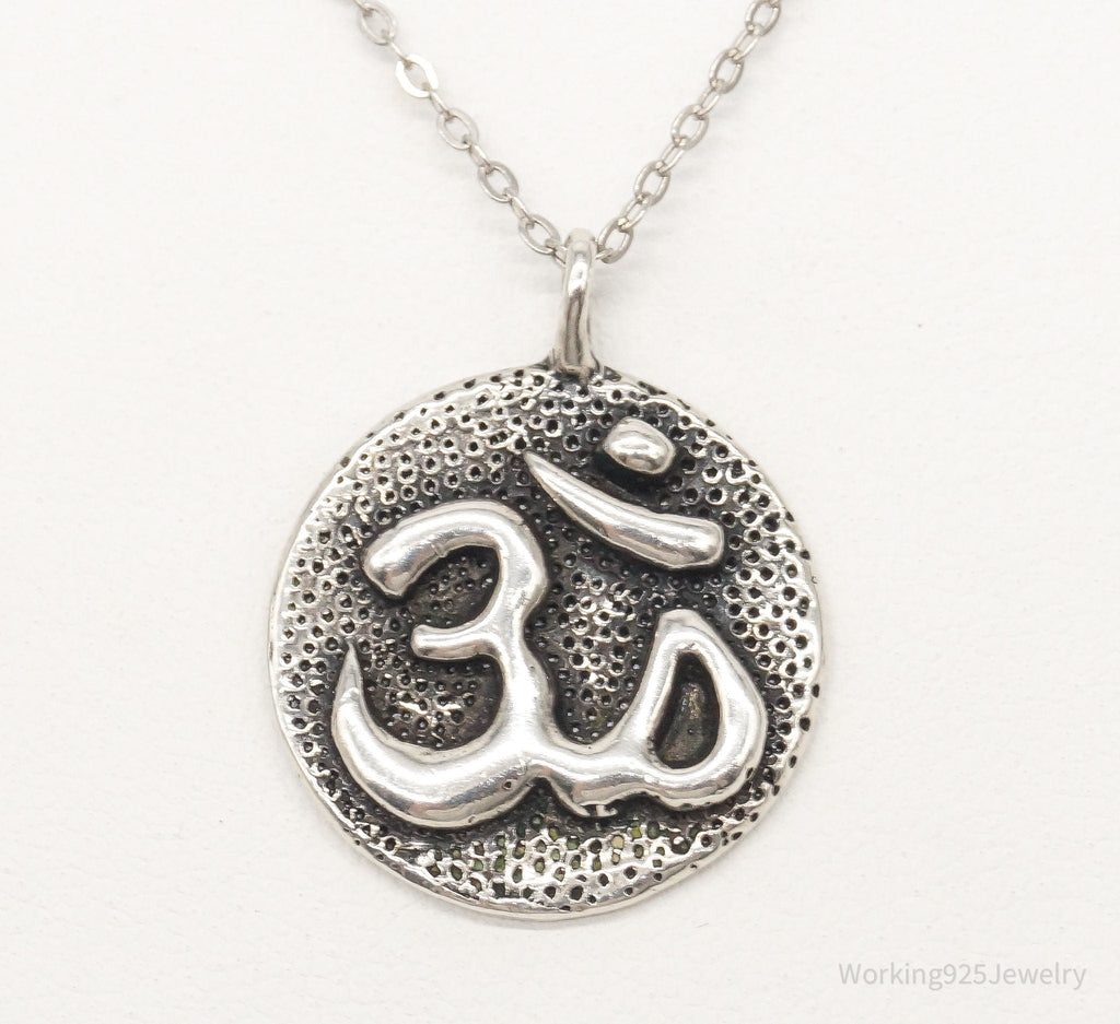 Vintage Om Symbol Sterling Silver Necklace | Jewelry > Necklaces > Pendants | Wiccan Center