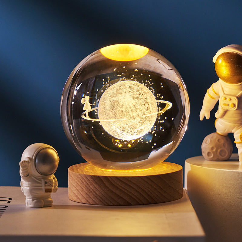 Luminous Starry Sky And Planets Moon Moon Crystal Ball Small Night Lamp Projection Ambience Light Creative Gift New Strange Gift | 0 | Wiccan Center