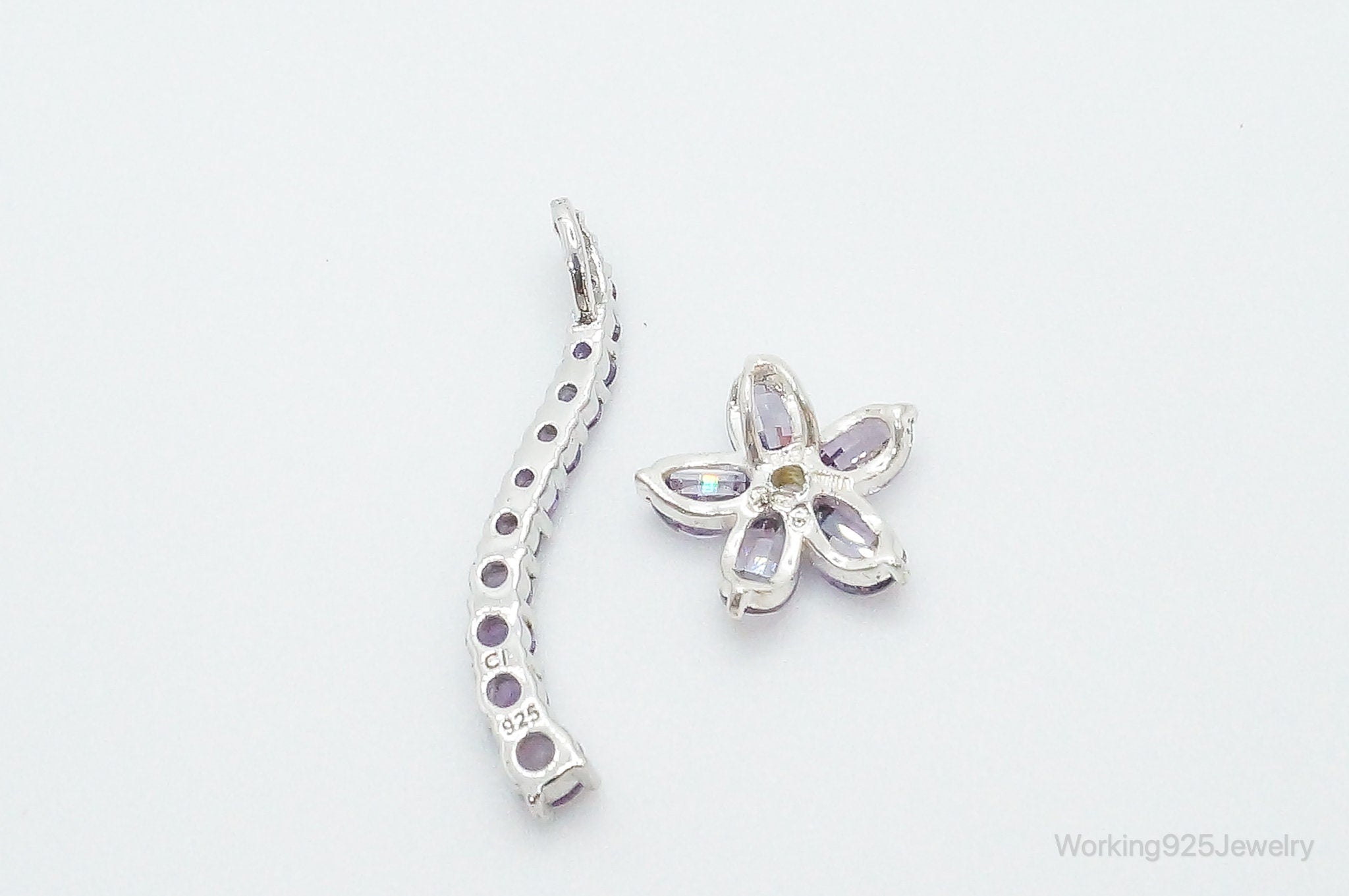 Amethyst Cubic Zirconia Sterling Silver Necklace Pendants | Jewelry > Necklaces > Pendants | Wiccan Center