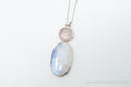 Vintage Large Moonstone Rose Quartz Sterling Silver Southwestern Necklace | Jewelry > Necklaces > Pendants | Wiccan Center