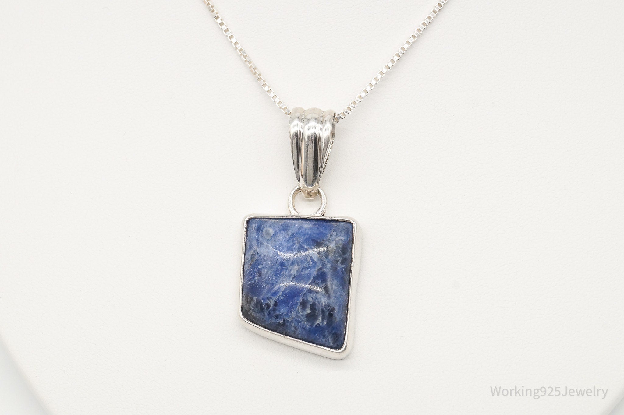 Vintage Large Sodalite Sterling Silver Necklace | Jewelry > Necklaces > Pendants | Wiccan Center