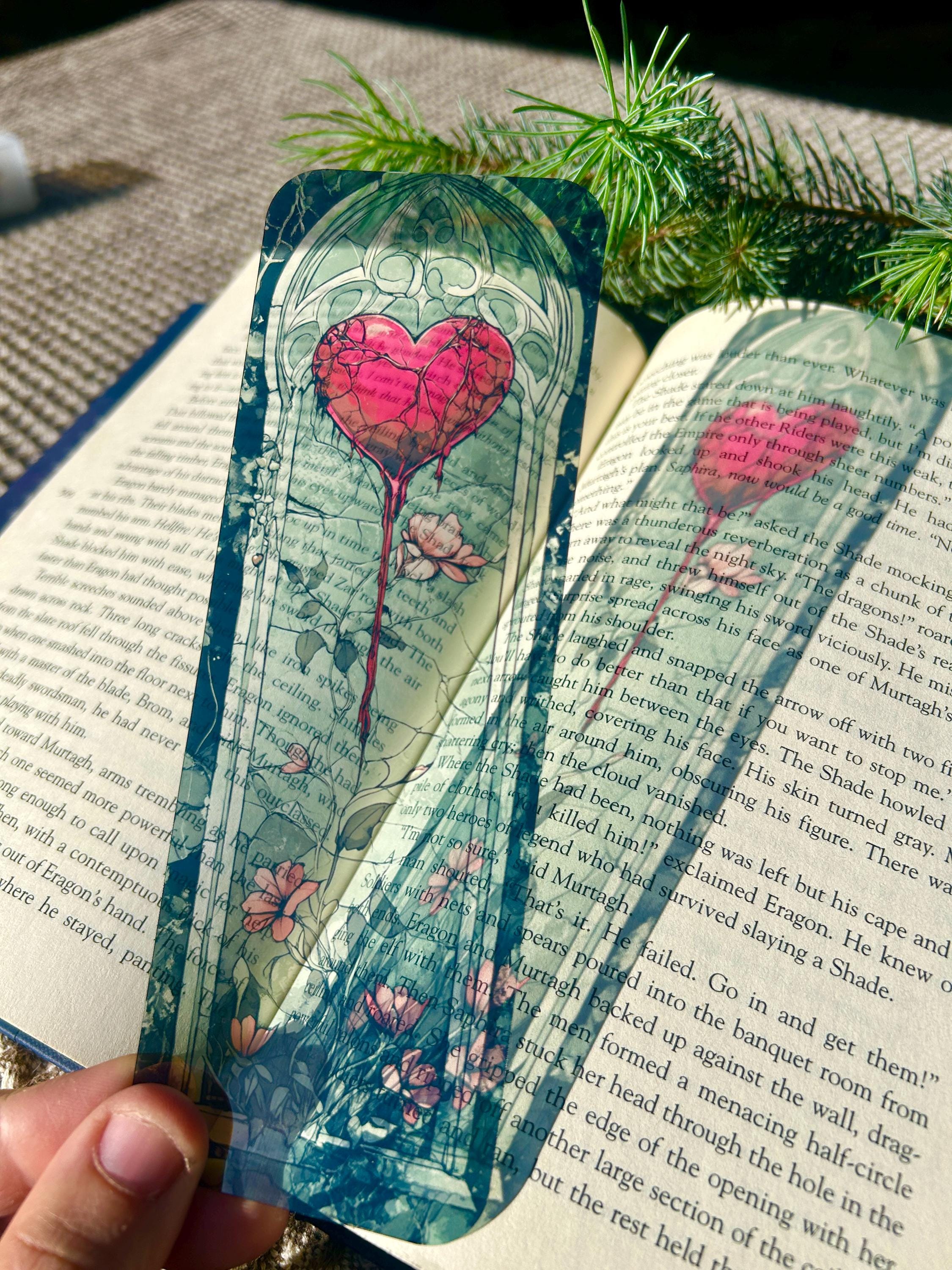 Gothic Anatomical Heart & Wildflower Bookmark – Romantic Dark Academia Book Accessory | | Wiccan Center