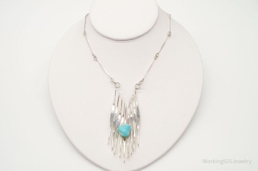 Vintage Turquoise Modernist Silver Necklace | Jewelry > Necklaces > Pendants | Wiccan Center