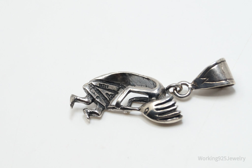 Large Vintage Native American Dancing Kokopelli Sterling Silver Pendant | Jewelry > Necklaces > Pendants | Wiccan Center