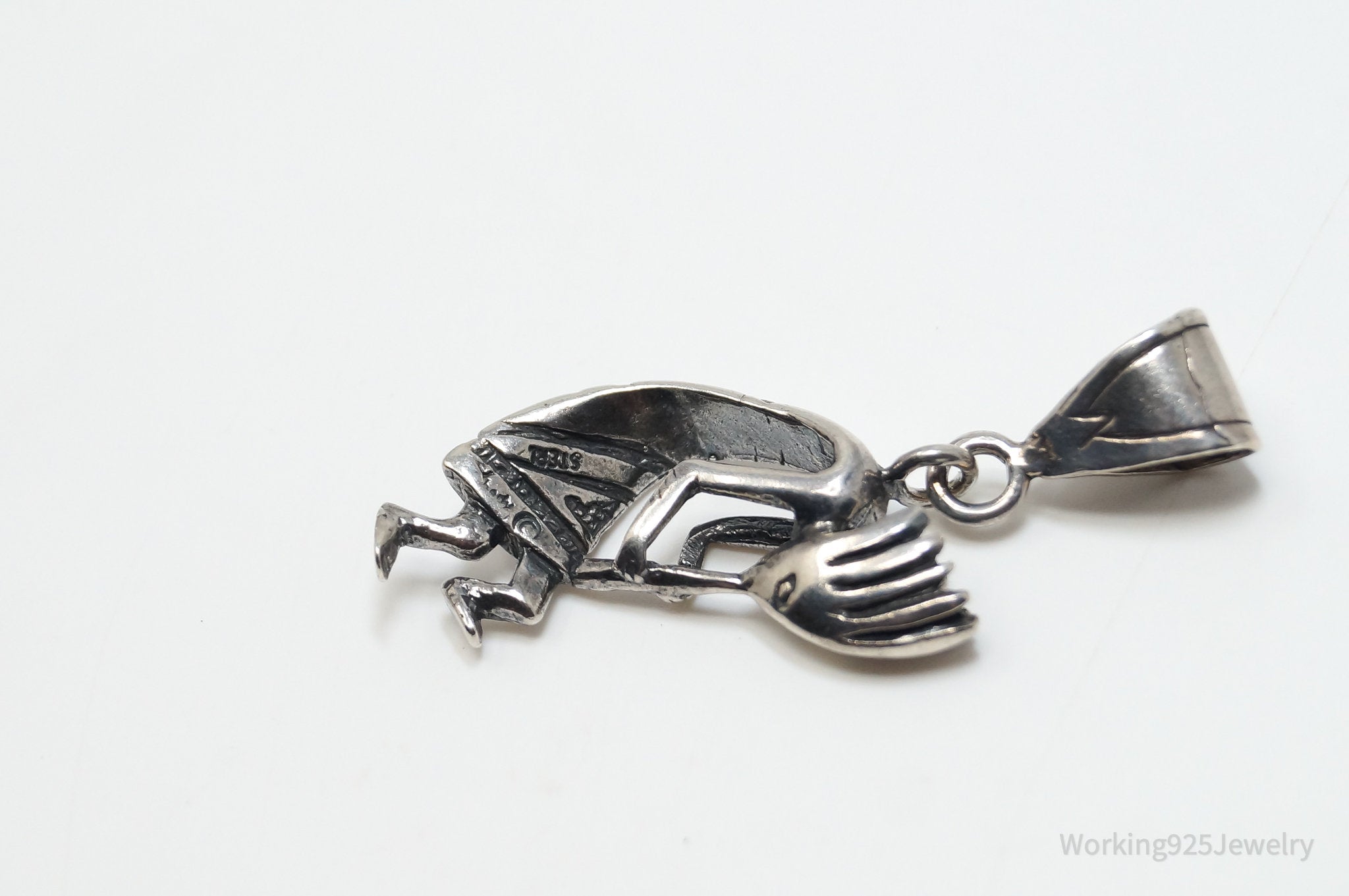 Large Vintage Native American Dancing Kokopelli Sterling Silver Pendant | Jewelry > Necklaces > Pendants | Wiccan Center