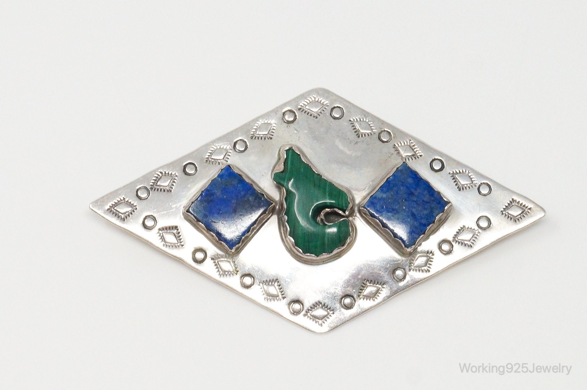 Large VTG Native American Wilbur Wauneka Bear Sterling Silver Pendant Pin | Jewelry > Necklaces > Pendants | Wiccan Center
