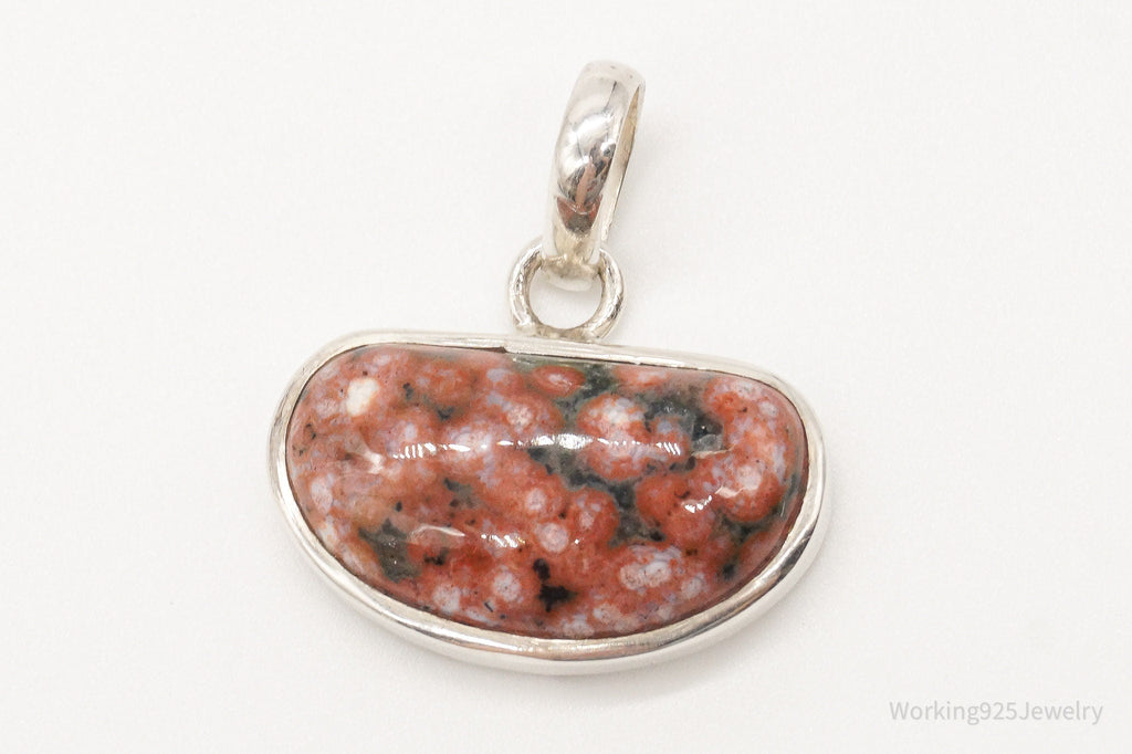 Vintage Designer SJ Large Jasper Sterling Silver Pendant | Jewelry > Necklaces > Pendants | Wiccan Center