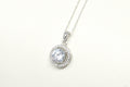 Vintage Art Deco Style Large Simulated Diamond Sterling Silver Necklace 18" | Jewelry > Necklaces > Pendants | Wiccan Center