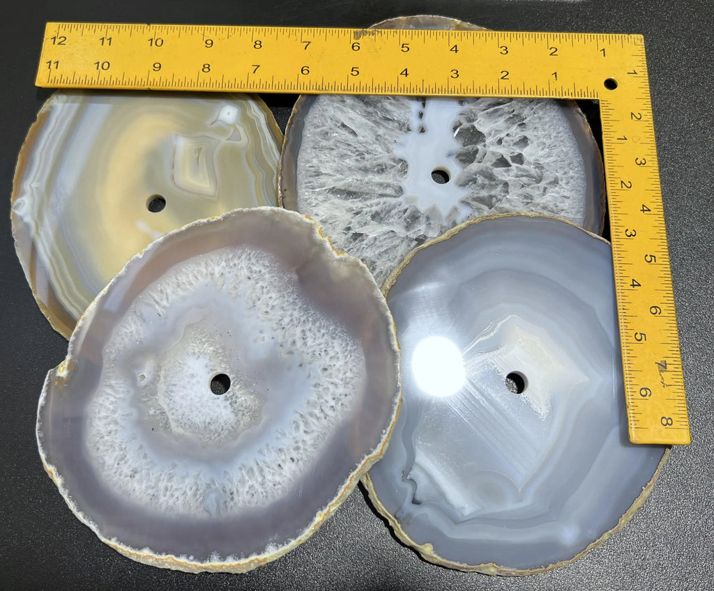 Large Natural Color Agate Slice Clock Faces (6-7 Inches)(1 CM Drilled Hole) | Home & Living > Home Decor > Home Accents > Rocks & Geodes | Wiccan Center