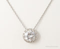 Vintage Large Cubic Zirconia Sterling Silver Necklace | Jewelry > Necklaces > Pendants | Wiccan Center