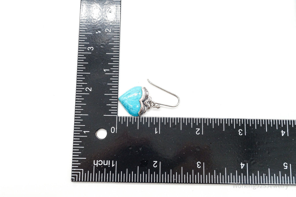 Designer SX Turquoise Hearts Sterling Silver Earrings | Jewelry > Earrings | Wiccan Center
