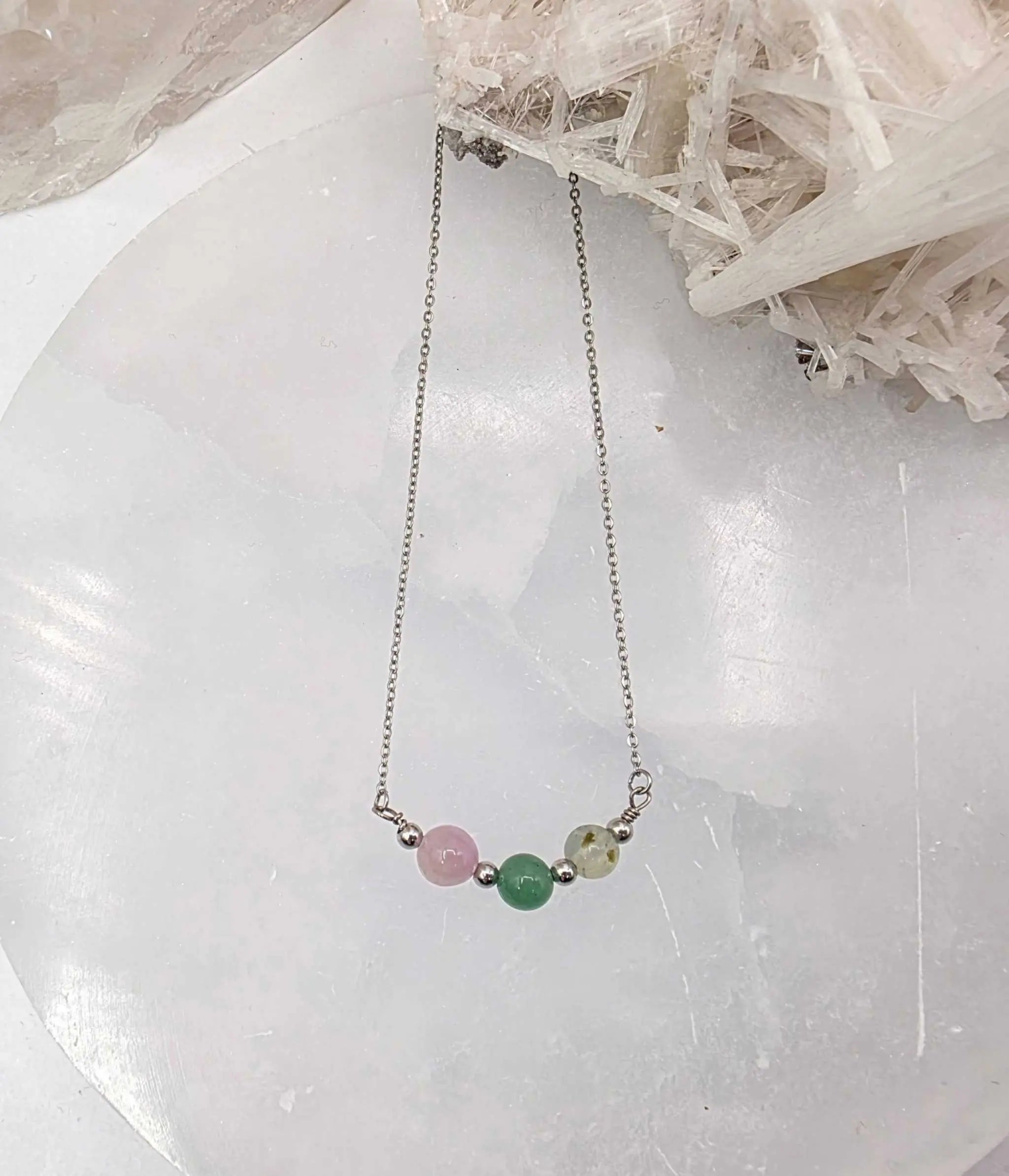 LEAD WITH LOVE-Kunzite, Green Aventurine, Prehnite Jewelry Set | Jewelry Set | Wiccan Center