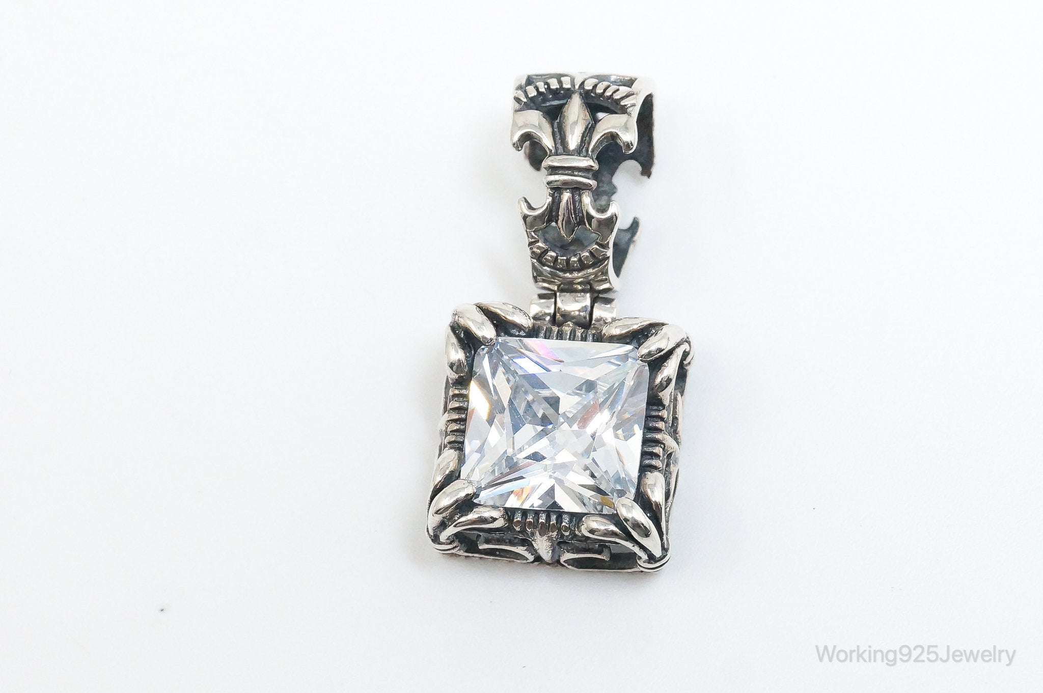Vintage Designer Silpada "Uptown" CZ Sterling Silver Scroll Necklace Pendant | Jewelry > Necklaces > Pendants | Wiccan Center