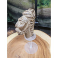 Vintage ABSTRACT STONE HEAD Sculpture Stone 1 lb W/Stand