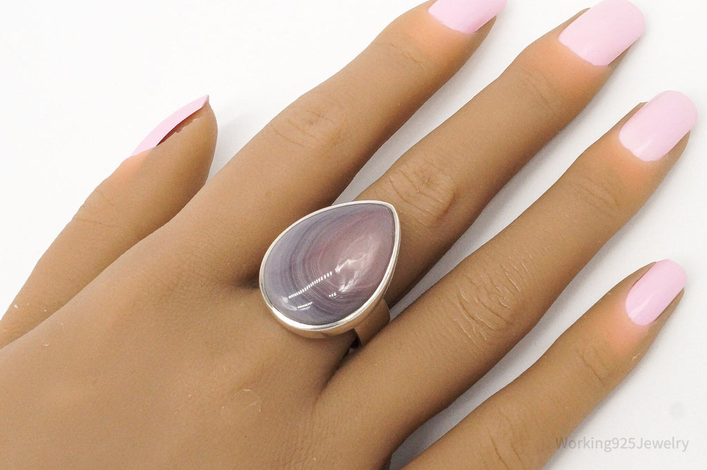 Vintage Lace Agate Sterling Silver Ring - Size 8.5 Adjustable | Jewelry > Rings | Wiccan Center