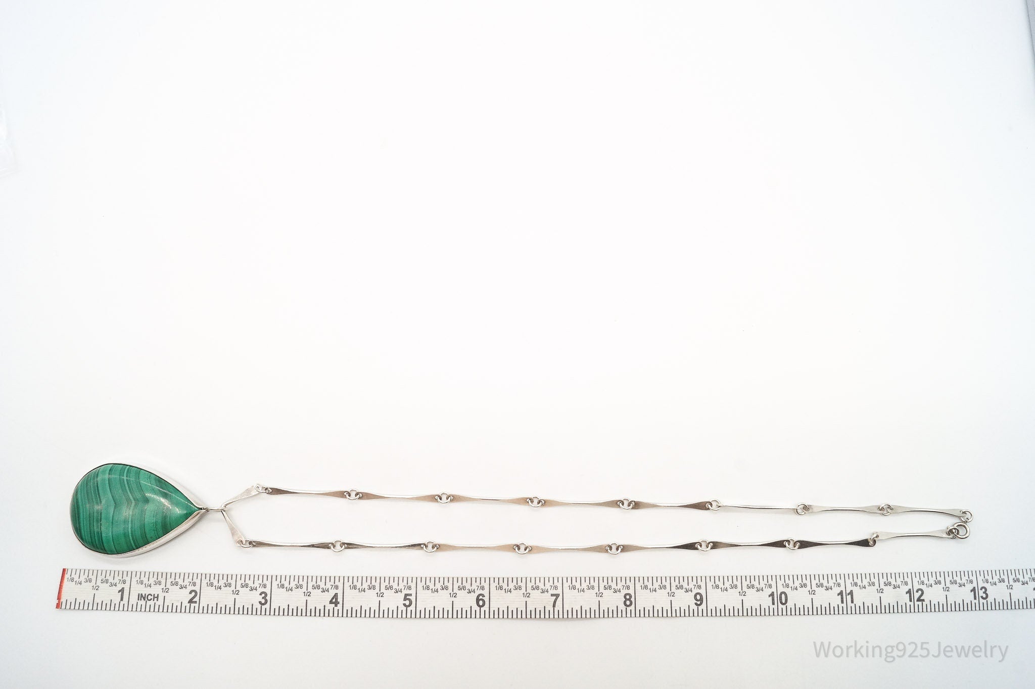 Vintage Large Malachite Sterling Silver Necklace | Jewelry > Necklaces > Pendants | Wiccan Center