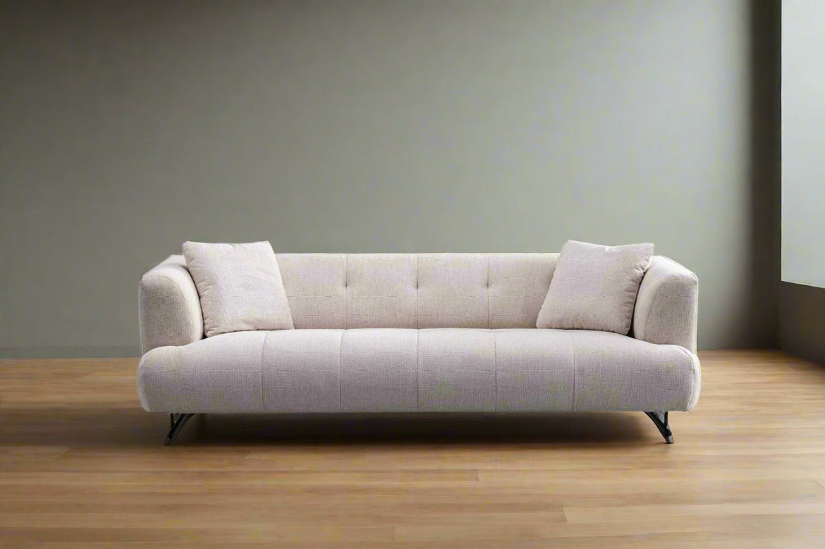 Arden Collection Modern Fabric 3-Seater Sofa - White | Sofa | Wiccan Center
