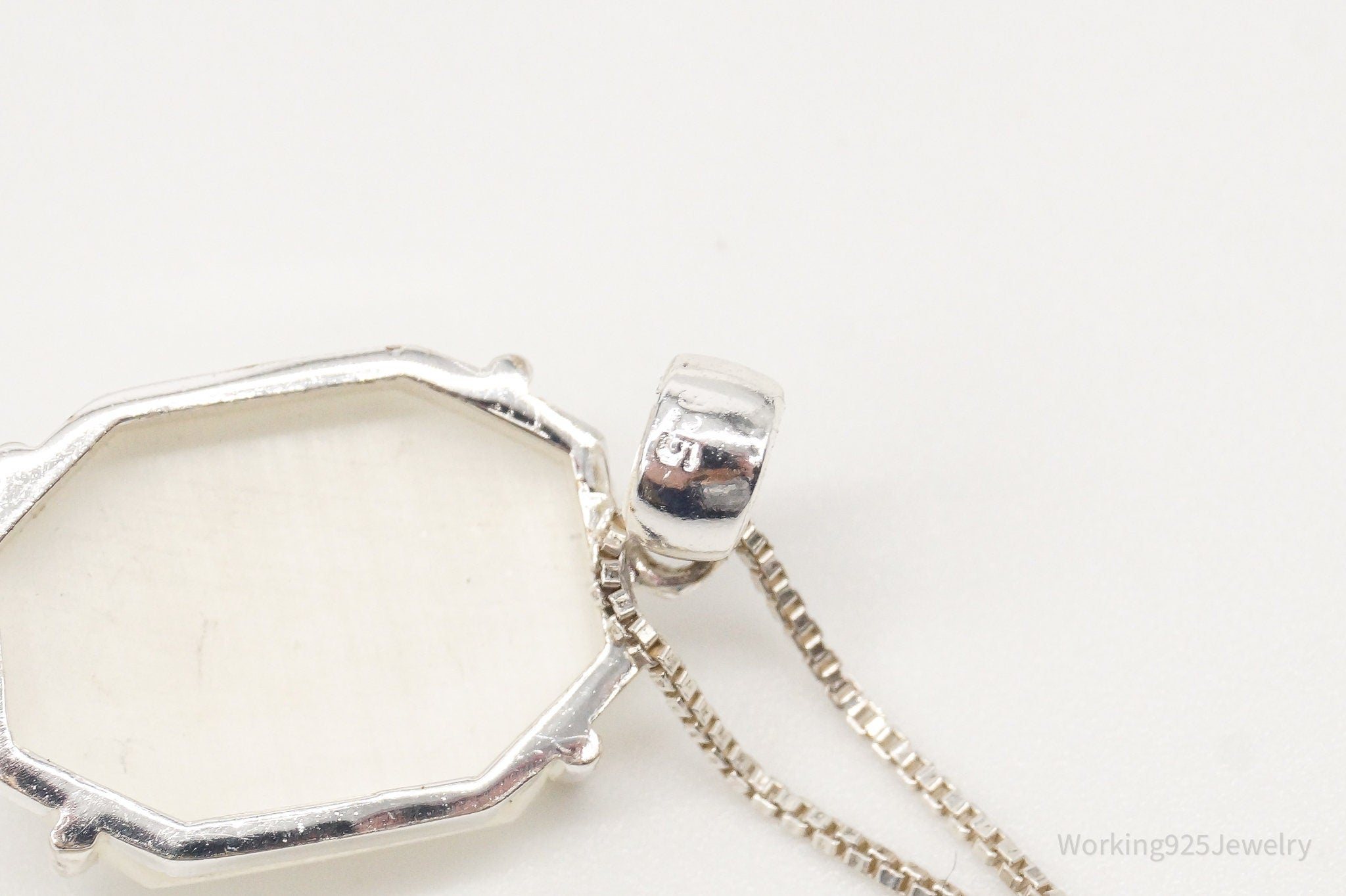 Vintage Art Deco Style Mother of Pearl Sterling Silver Necklace | Jewelry > Necklaces > Pendants | Wiccan Center