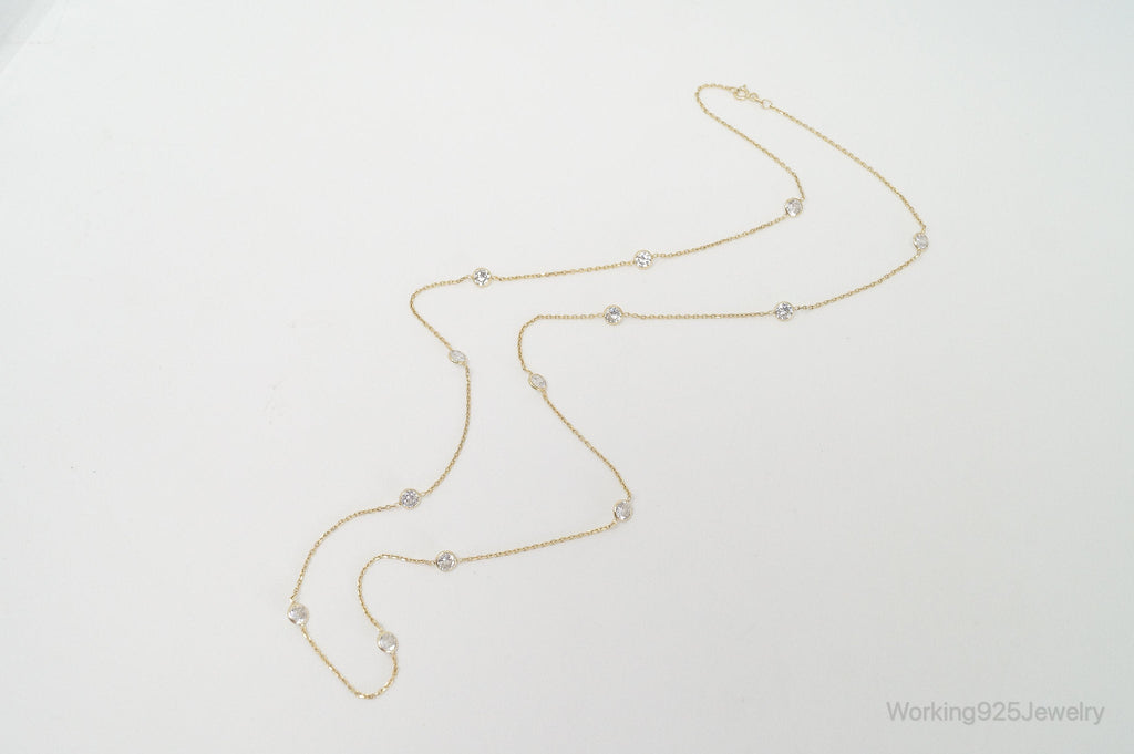Vintage Gold Vermeil Cubic Zirconia Sterling Silver Necklace | Jewelry > Necklaces > Pendants | Wiccan Center