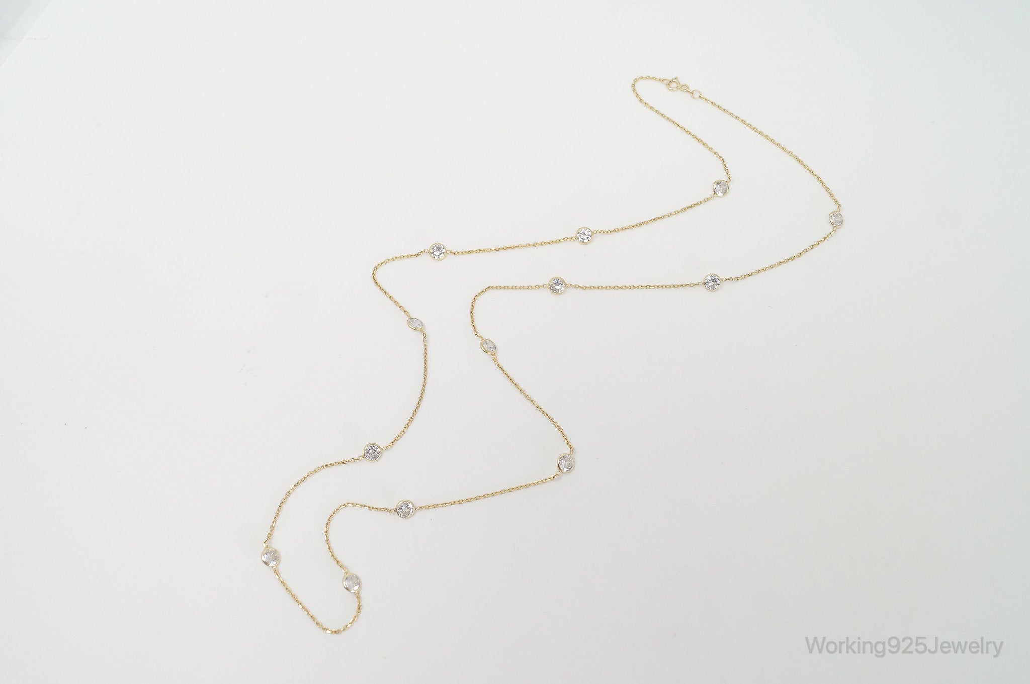 Vintage Gold Vermeil Cubic Zirconia Sterling Silver Necklace | Jewelry > Necklaces > Pendants | Wiccan Center