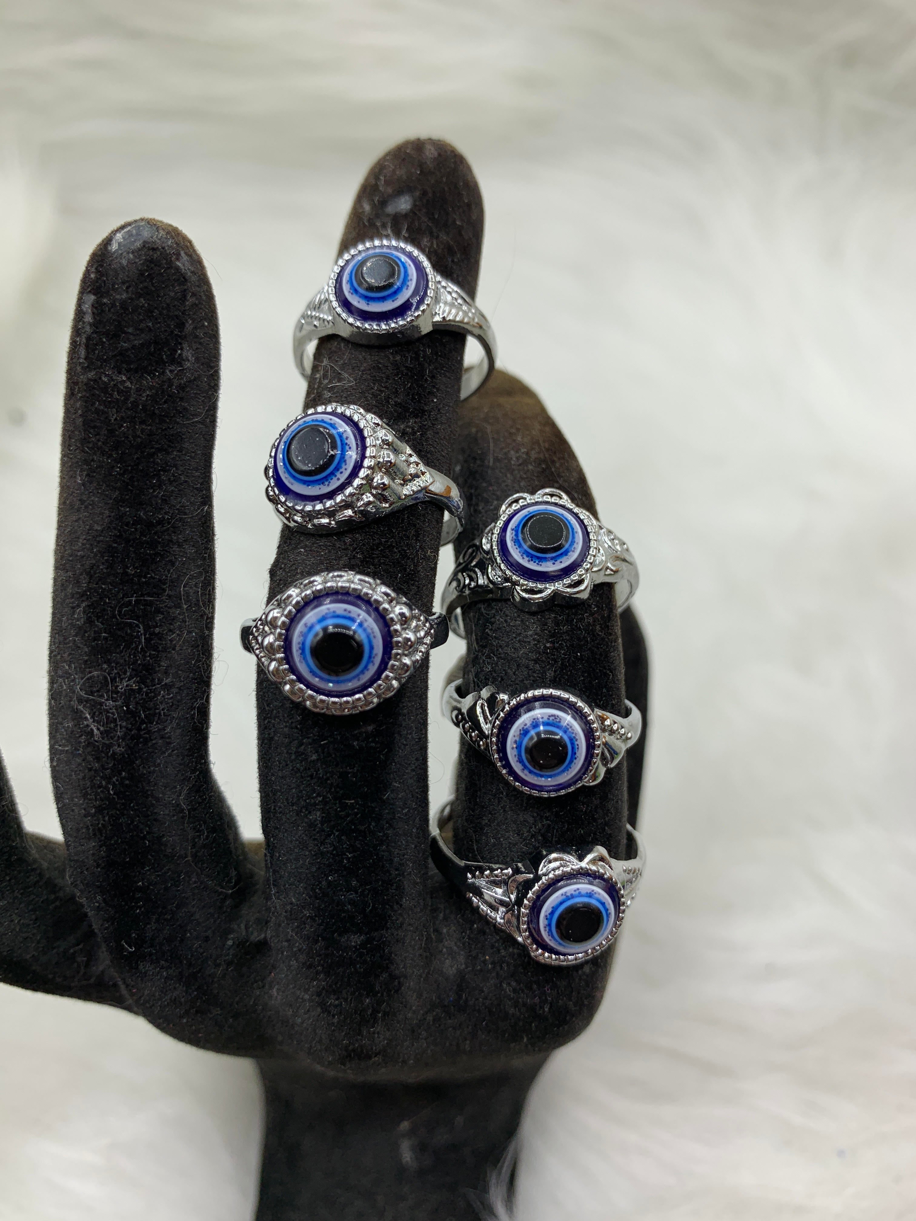 Silver-Plated Evil Eye Ring | Jewelry-Rings | Wiccan Center