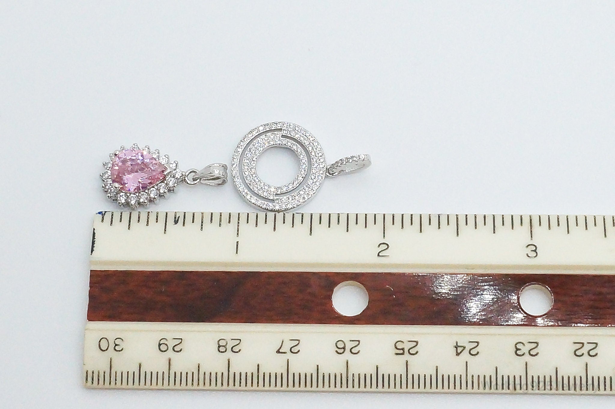 Vintage Pink Topaz Cubic Zirconia Sterling Silver Necklace Pendants | Jewelry > Necklaces > Pendants | Wiccan Center