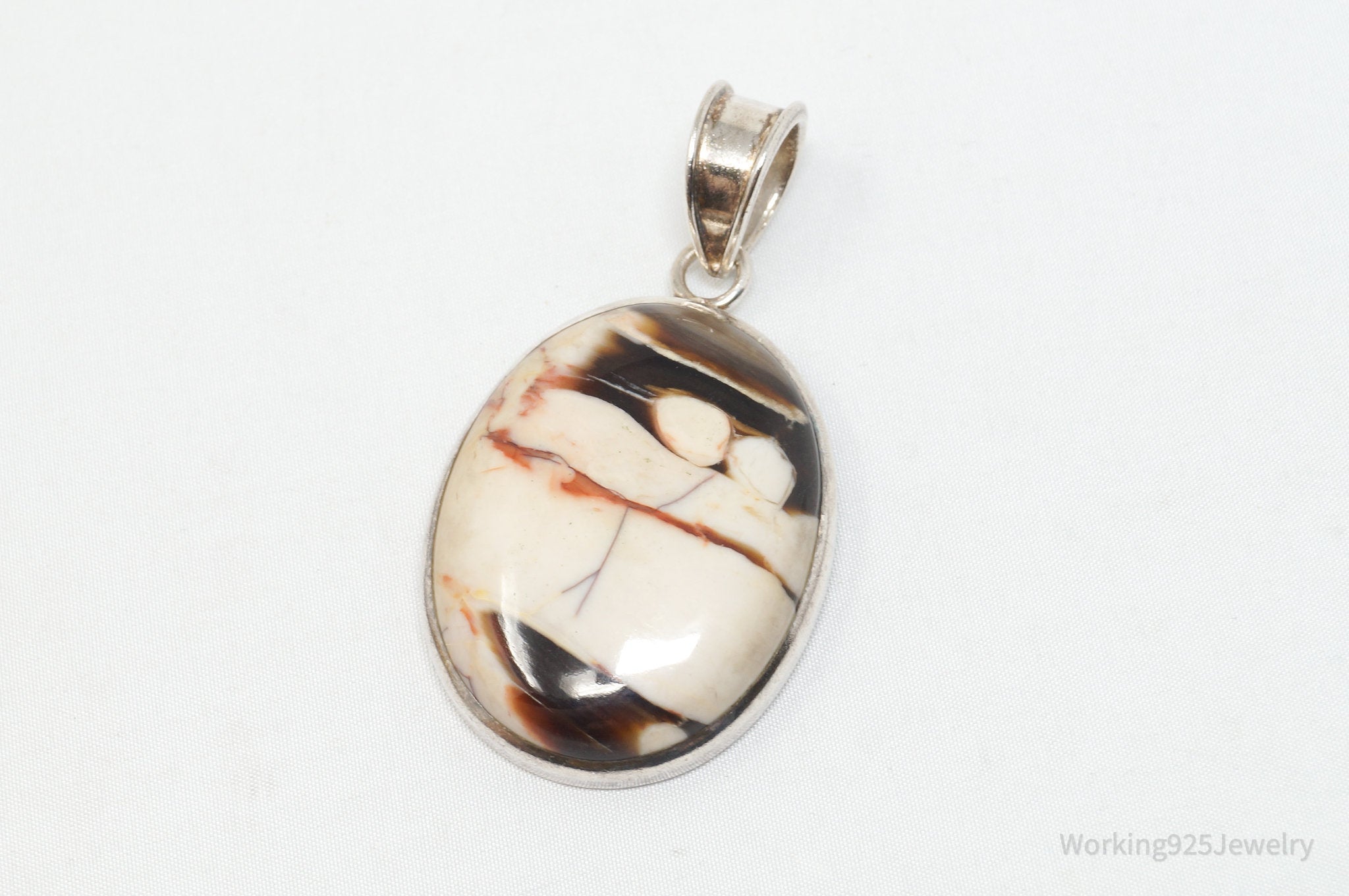 Vintage Designer SAJEN Large Jasper Sterling Silver Necklace Pendant | Jewelry > Necklaces > Pendants | Wiccan Center