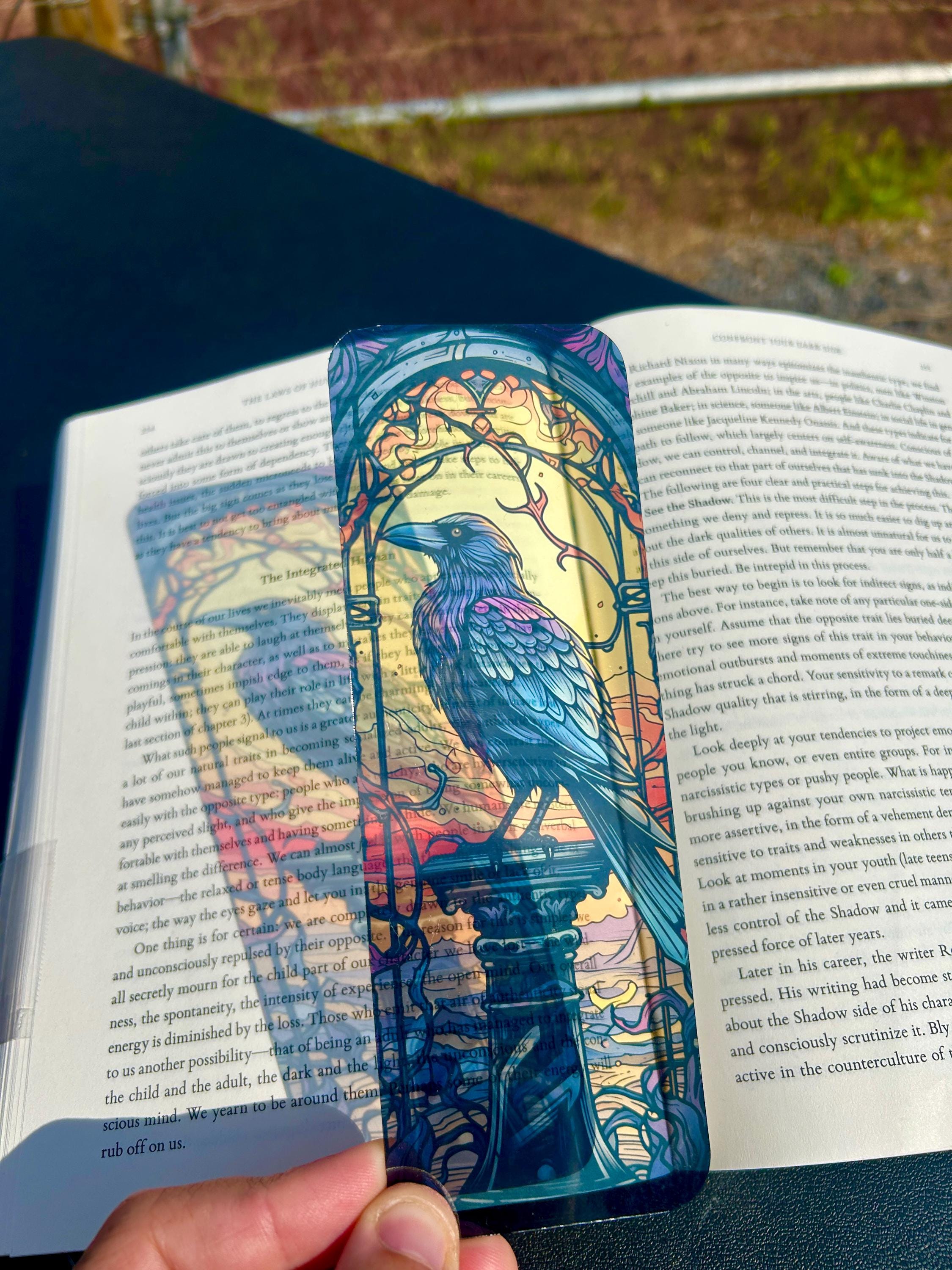 Dark Raven Bookmark – Gothic Bird in Flight Fantasy Art for Dark Fiction Readers, Myth Lovers | | Wiccan Center