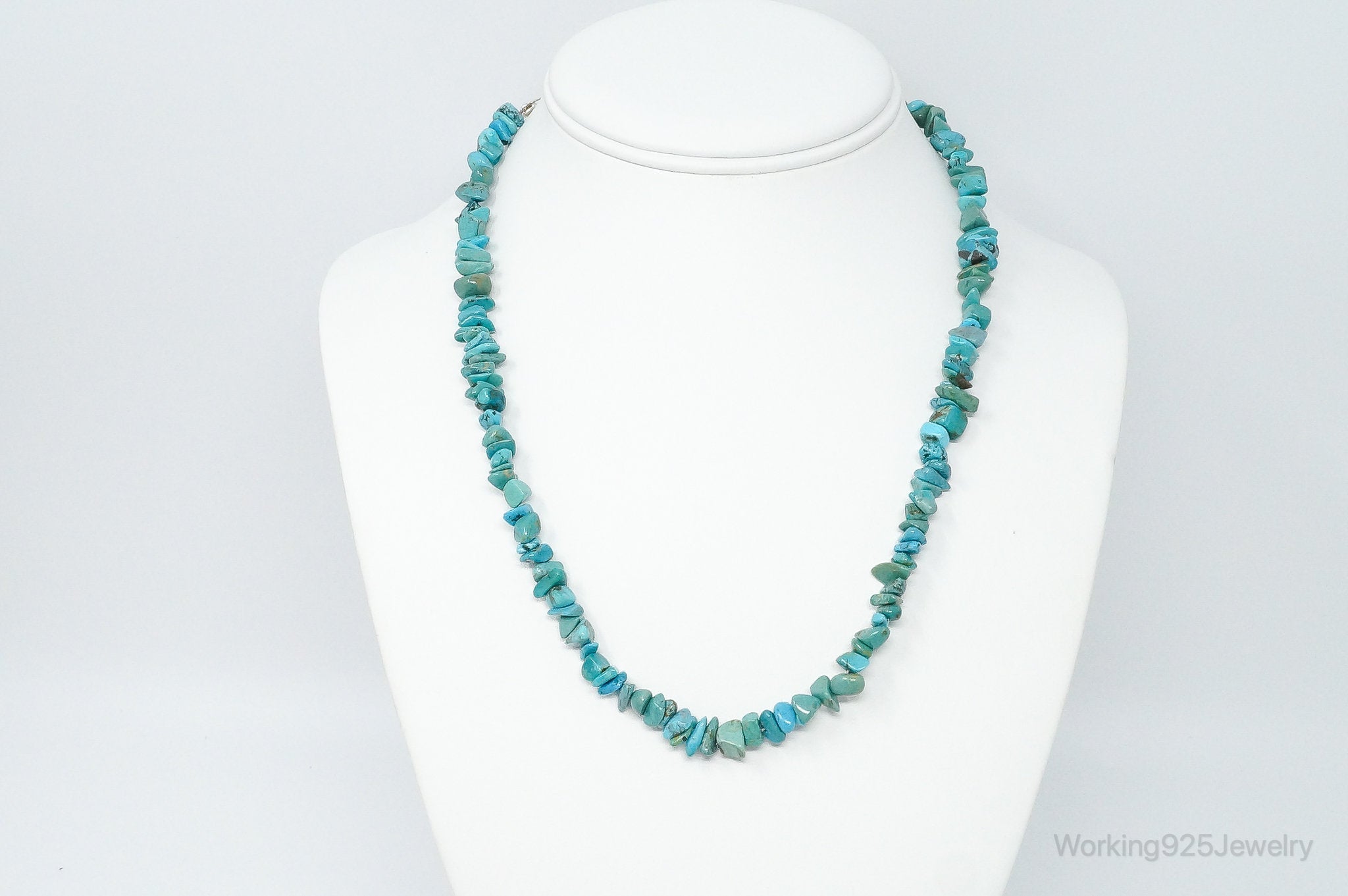 Vintage Southwestern Turquoise Beads Sterling Silver Necklace | Jewelry > Necklaces > Pendants | Wiccan Center