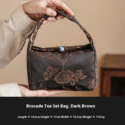 Hand-painted Magnolia Tea Storage Containers and Brocade Bag | Tea Storage | Wiccan Center