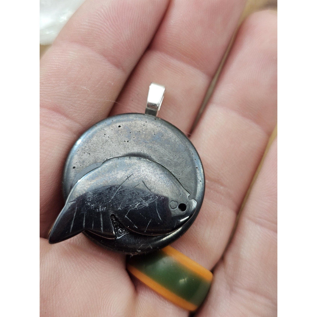 Pyrite pendant w/925 silver chain