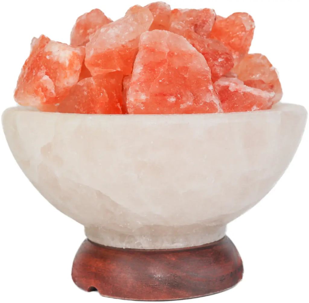 Himalayan Salt "Fire On Ice" Abundance Bowl 7" | Lamp | Wiccan Center