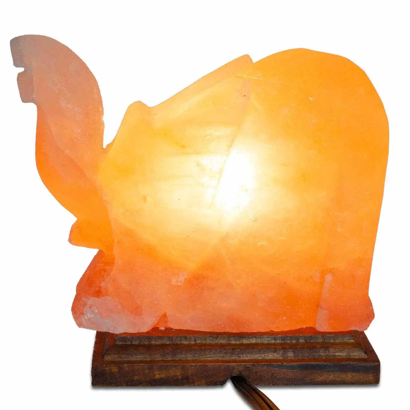 Elephant Shaped Salt Lamp - 9" avg. - Cord, Bulb, Dimmer | Lamp | Wiccan Center