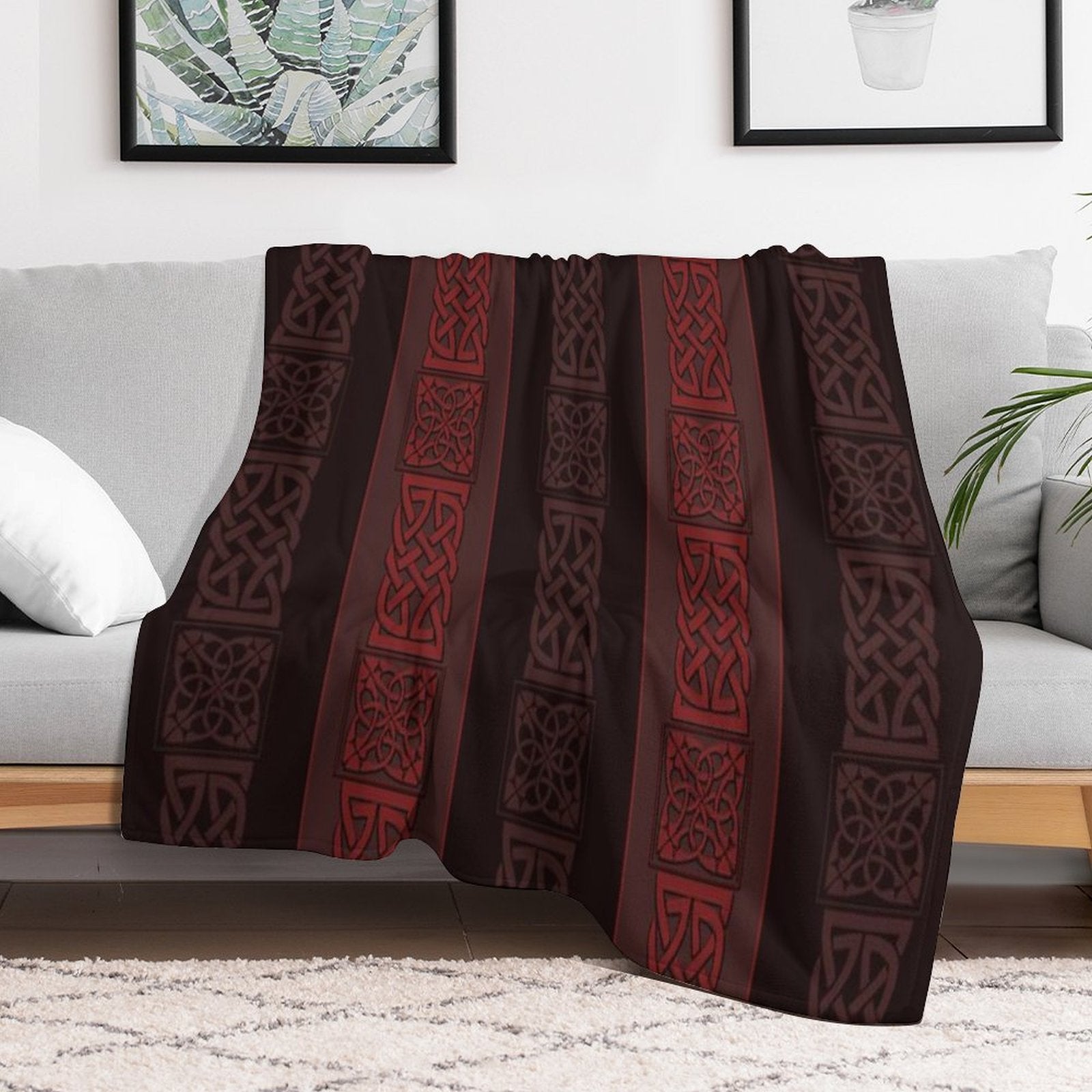 Viking Dark Red Wrinkle-free Throw Blanket