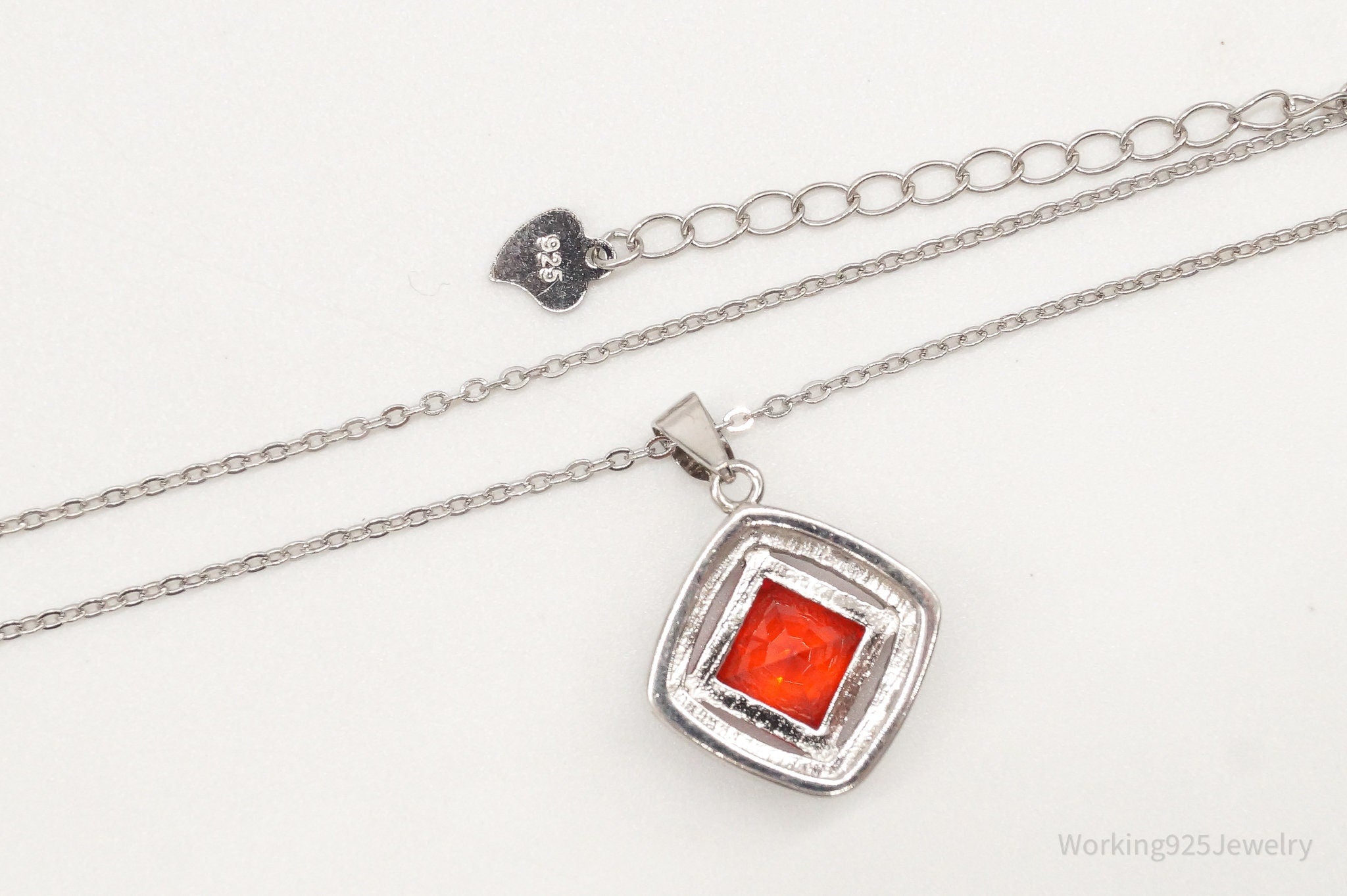 Designer Ryze Red & White Cubic Zirconia Sterling Silver Necklace | Jewelry > Necklaces > Pendants | Wiccan Center