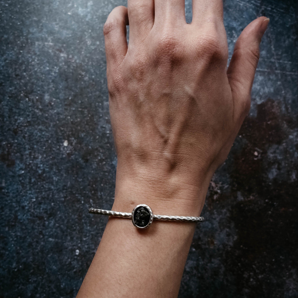 Oval Meteorite Cuff Bracelet | Bracelet | Wiccan Center