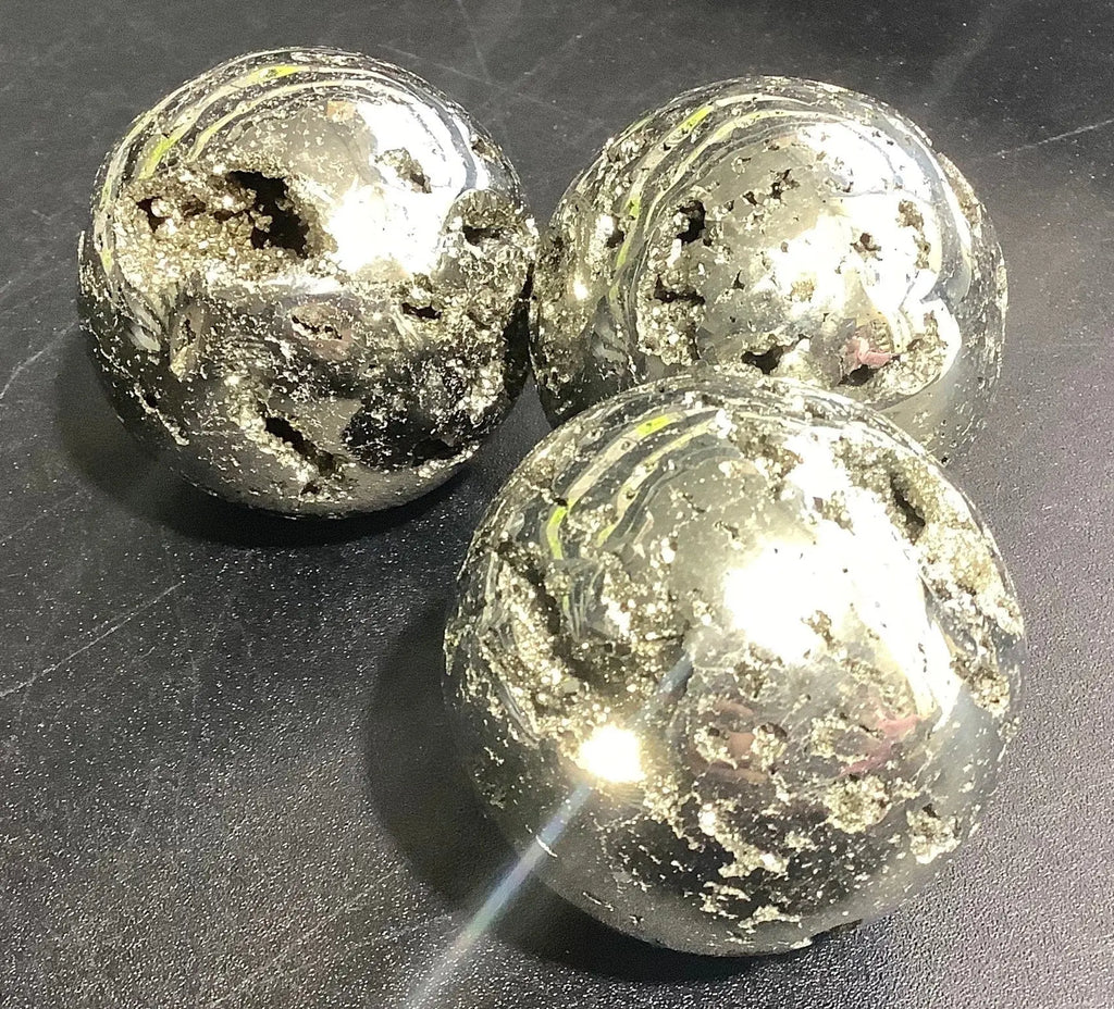 Golden Pyrite Crystal Druzy Sphere Fools Gold Polished Carving Wholesale | Home & Living > Home Decor > Home Accents > Rocks & Geodes | Wiccan Center