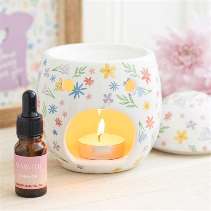 Spring Floral Print Easter Egg Oil Burner and Wax Warmer | Wax Melt Warmer | Wiccan Center