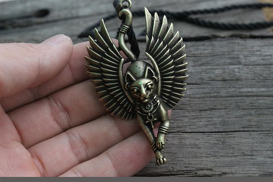 Ancient Egypt Bastet Goddess of Cats Stainless Steel Necklace | Pendants & Necklaces | Wiccan Center
