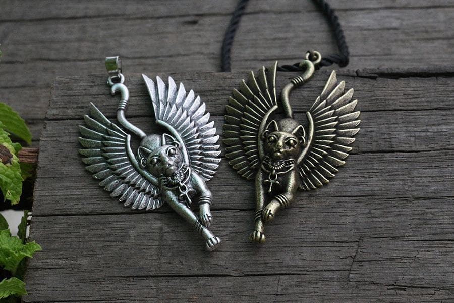 Ancient Egypt Bastet Goddess of Cats Stainless Steel Necklace | Pendants & Necklaces | Wiccan Center