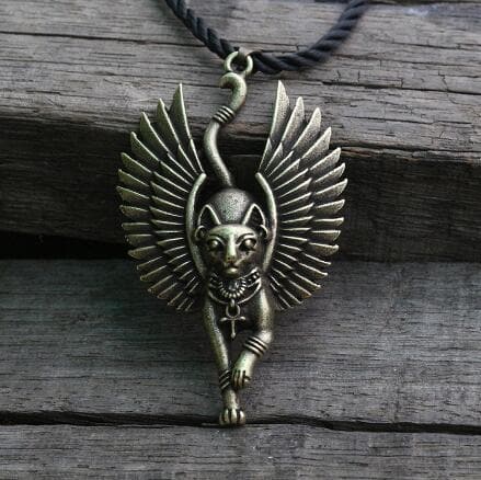 Ancient Egypt Bastet Goddess of Cats Stainless Steel Necklace | Pendants & Necklaces | Wiccan Center