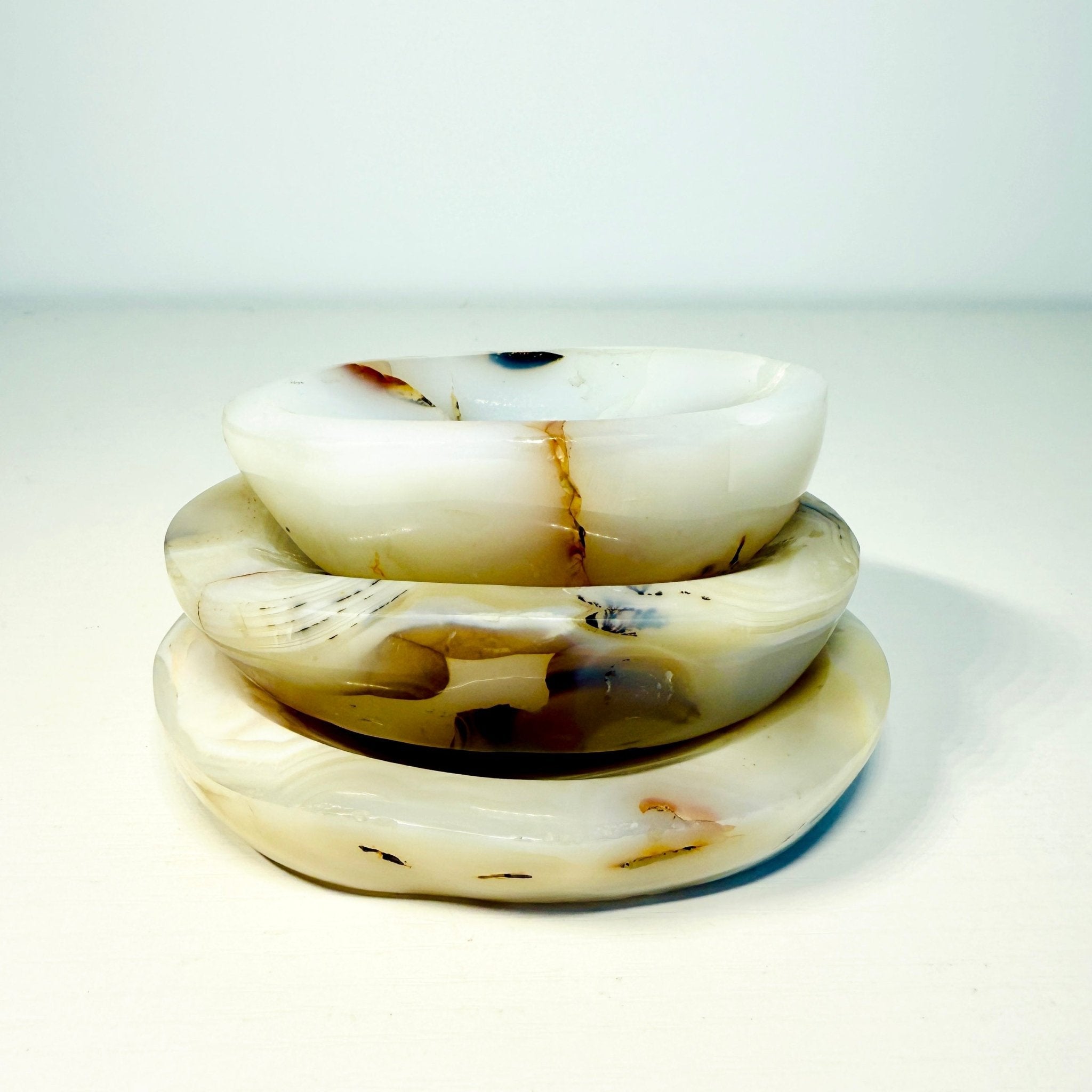 Elegant White Agate Dish – Mini, Small & Medium Sizes