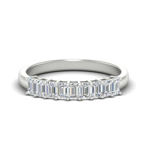 1 Carat Nine Stone Emerald Cut Wedding Band | women's band | Wiccan Center