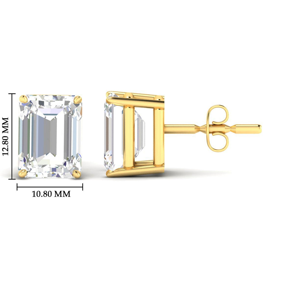 IGI Certified Emerald Cut Diamond Solitaire Stud Earrings