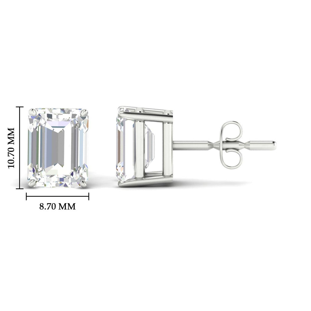 IGI Certified Emerald Cut Diamond Solitaire Stud Earrings