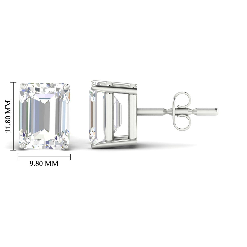 IGI Certified Emerald Cut Diamond Solitaire Stud Earrings
